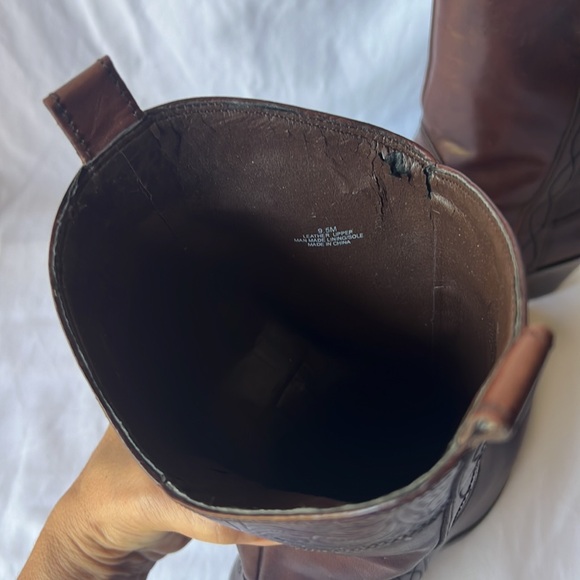 Antonio Melani Leather Dark Brown Boots 9.5M New with deffect - Picture 13 of 16